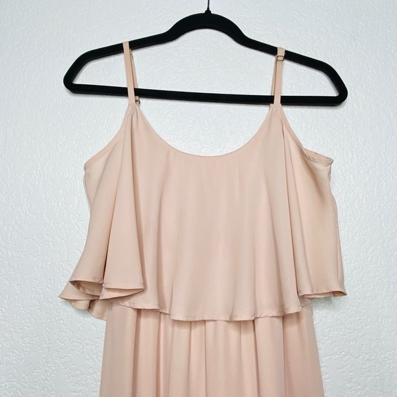 SHOW ME YOUR MUMU Caitlin Ruffle Maxi Dusty Blush Crisp Pink Bridesmaid Dress Sm - Picture 7 of 11